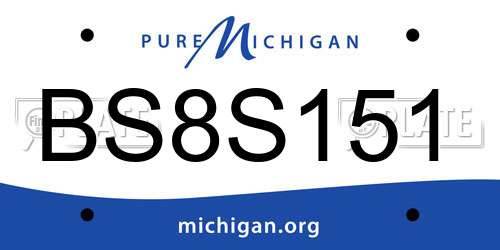 BS8S151 Michigan License Plate
