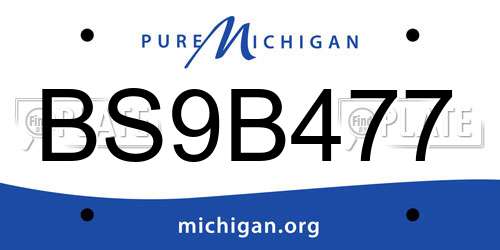 BS9B477 Michigan License Plate