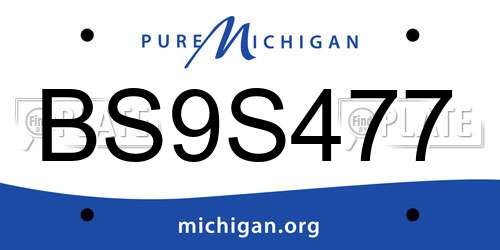 BS9S477 Michigan License Plate