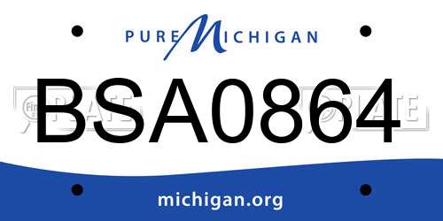 BSA0864 Michigan License Plate