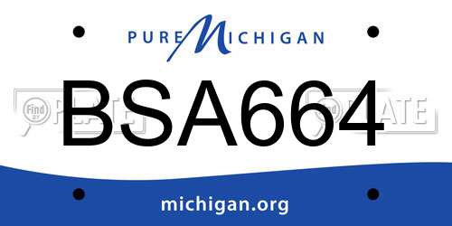 BSA664 Michigan License Plate