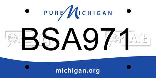 BSA971 Michigan License Plate