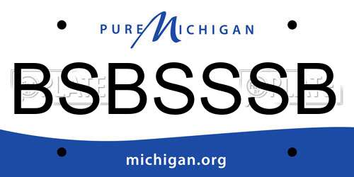BSBSSSB Michigan License Plate