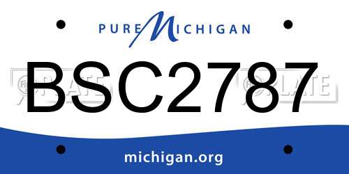 BSC2787 Michigan License Plate