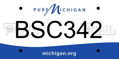 BSC342 Michigan License Plate