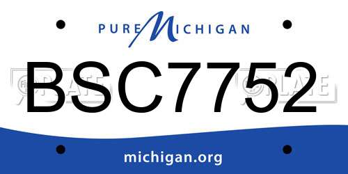 BSC7752 Michigan License Plate