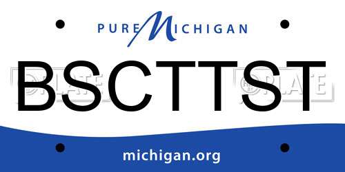 BSCTTST Michigan License Plate