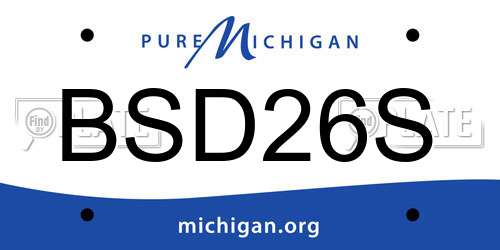 BSD26S Michigan License Plate