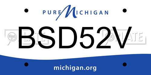 BSD52V Michigan License Plate