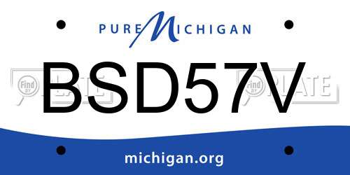 BSD57V Michigan License Plate
