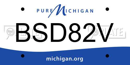 BSD82V Michigan License Plate