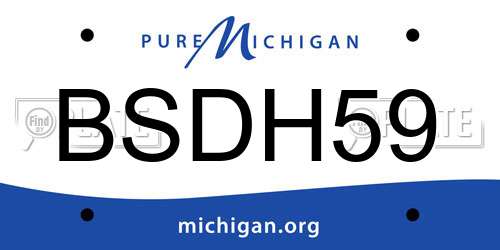 BSDH59 Michigan License Plate