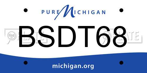 BSDT68 Michigan License Plate