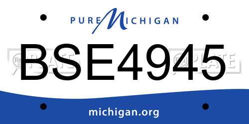 BSE4945 Michigan License Plate
