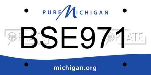 BSE971 Michigan License Plate