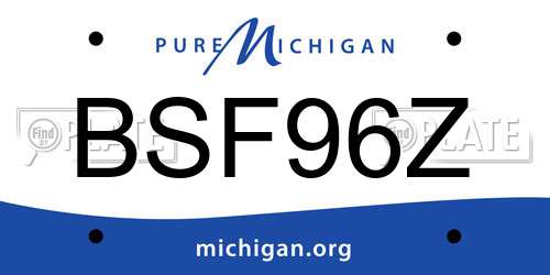 BSF96Z Michigan License Plate