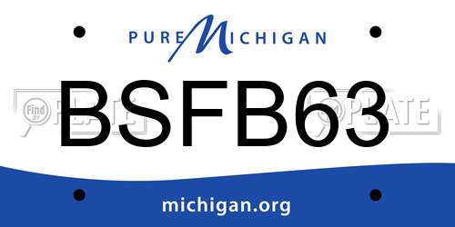 BSFB63 Michigan License Plate