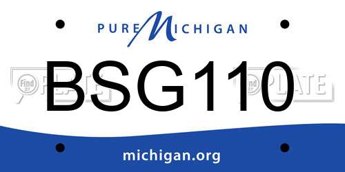 BSG110 Michigan License Plate