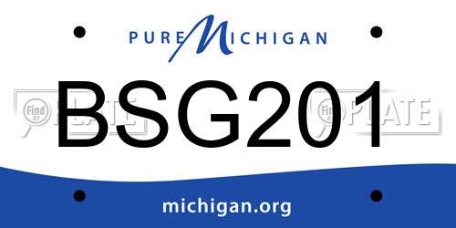 BSG201 Michigan License Plate