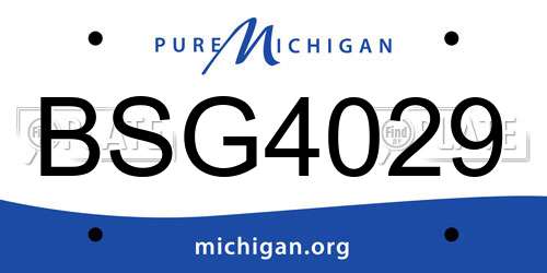 BSG4029 Michigan License Plate