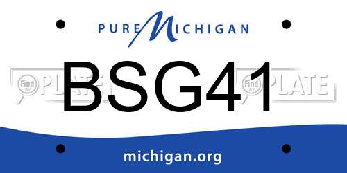 BSG41 Michigan License Plate