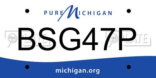 BSG47P Michigan License Plate