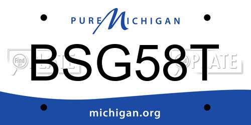 BSG58T Michigan License Plate