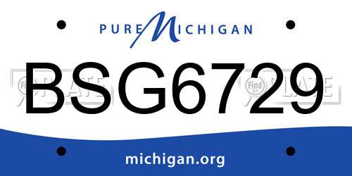 BSG6729 Michigan License Plate