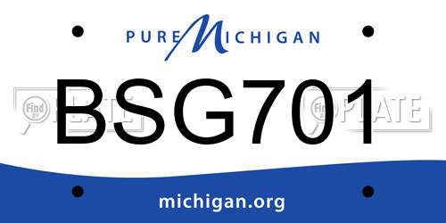 BSG701 Michigan License Plate