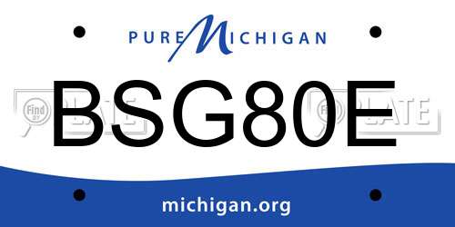 BSG80E Michigan License Plate