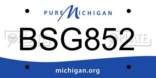 BSG852 Michigan License Plate