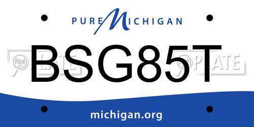 BSG85T Michigan License Plate