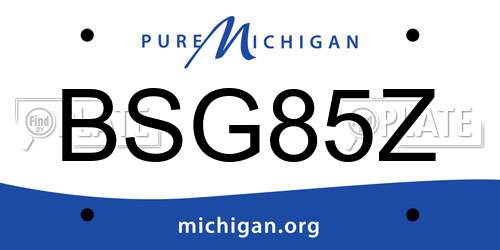 BSG85Z Michigan License Plate