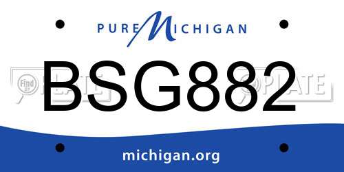 BSG882 Michigan License Plate