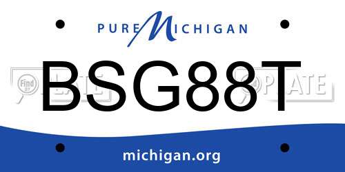 BSG88T Michigan License Plate