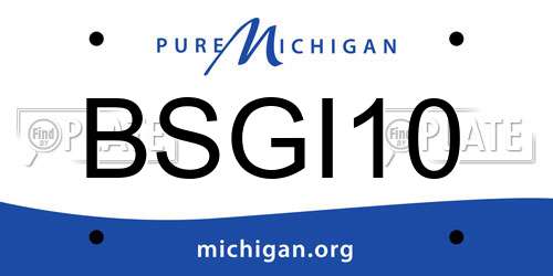BSGI10 Michigan License Plate