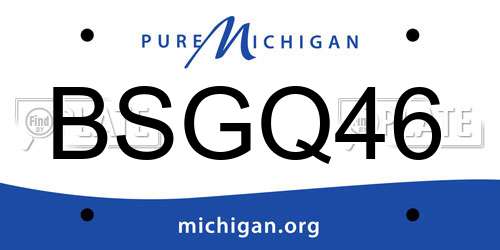 BSGQ46 Michigan License Plate