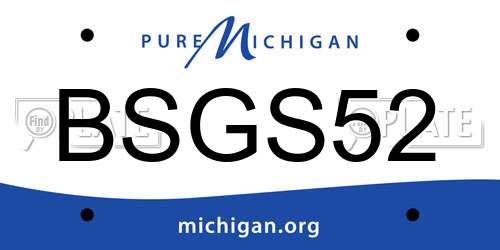 BSGS52 Michigan License Plate