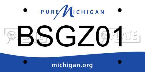 BSGZ01 Michigan License Plate
