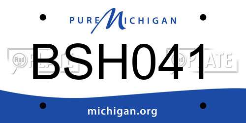 BSH041 Michigan License Plate