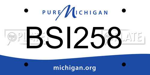 BSI258 Michigan License Plate