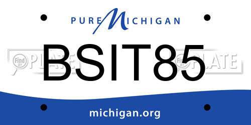 BSIT85 Michigan License Plate