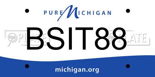 BSIT88 Michigan License Plate