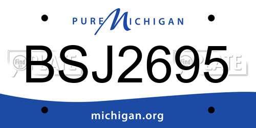 BSJ2695 Michigan License Plate
