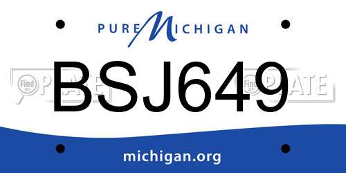 BSJ649 Michigan License Plate