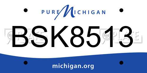 BSK8513 Michigan License Plate