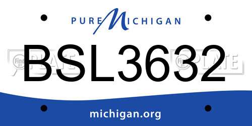 BSL3632 Michigan License Plate