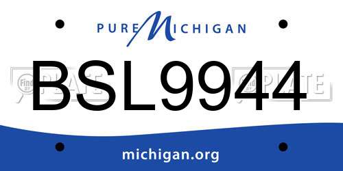 BSL9944 Michigan License Plate