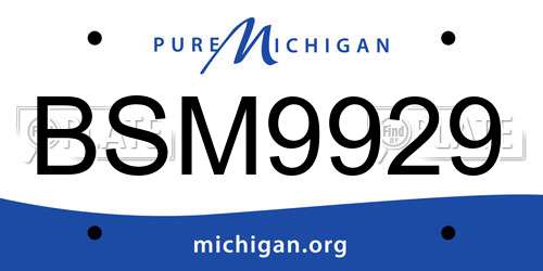 BSM9929 Michigan License Plate