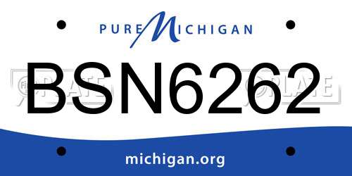 BSN6262 Michigan License Plate